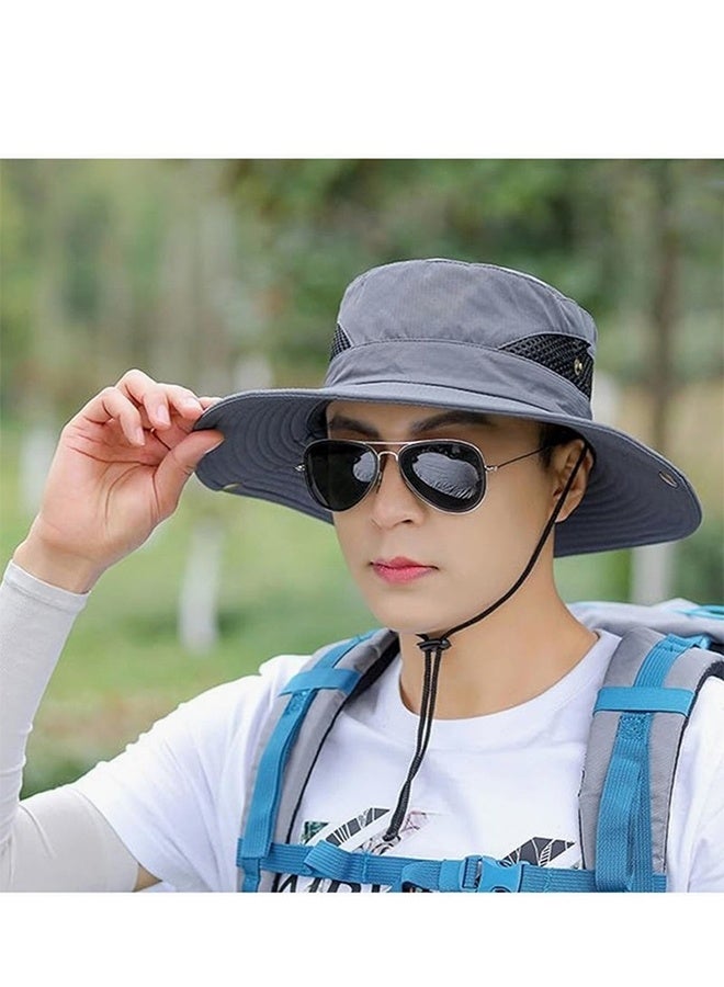 GIFT Men Women Sun Hat Cowboy Hat with Straw Wide Brim Bucket Breathable Boonie Hats for Fishing, Hiking, Garden, Beach - Image 5