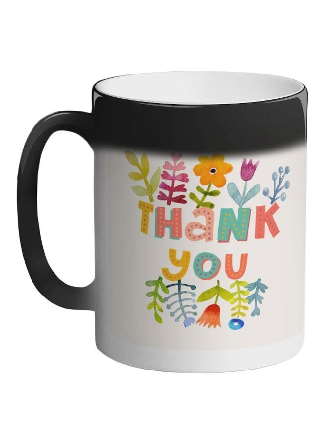 RYN Thank You Printed Magic Coffee Mug Black 325ml