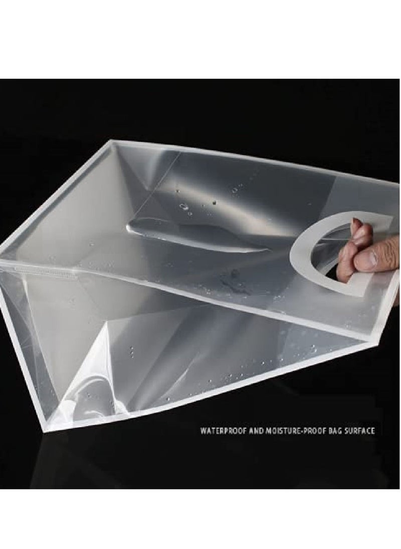 Red Dot Gift - 10-Pack Medium size PVC Transparent & White Border Handbag For Baking Packaging Shopping Gift Plastic Bag( H30*23*15cm ). - Image 1