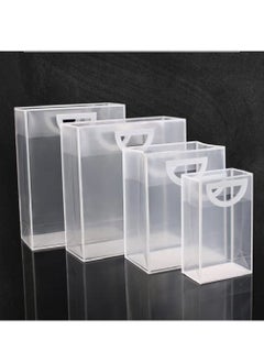 10-Pack Medium size PVC Transparent & White Border Handbag For Baking Packaging Shopping Gift Plastic Bag( H30*23*15cm ).