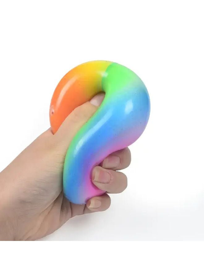 Rainbow Color Squishy Fidget Ball Soft Squeeze Toy For Sensory Play Party Favors Gifts - Image 5