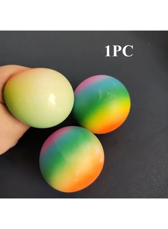 Rainbow Color Squishy Fidget Ball Soft Squeeze Toy For Sensory Play Party Favors Gifts - Image 3