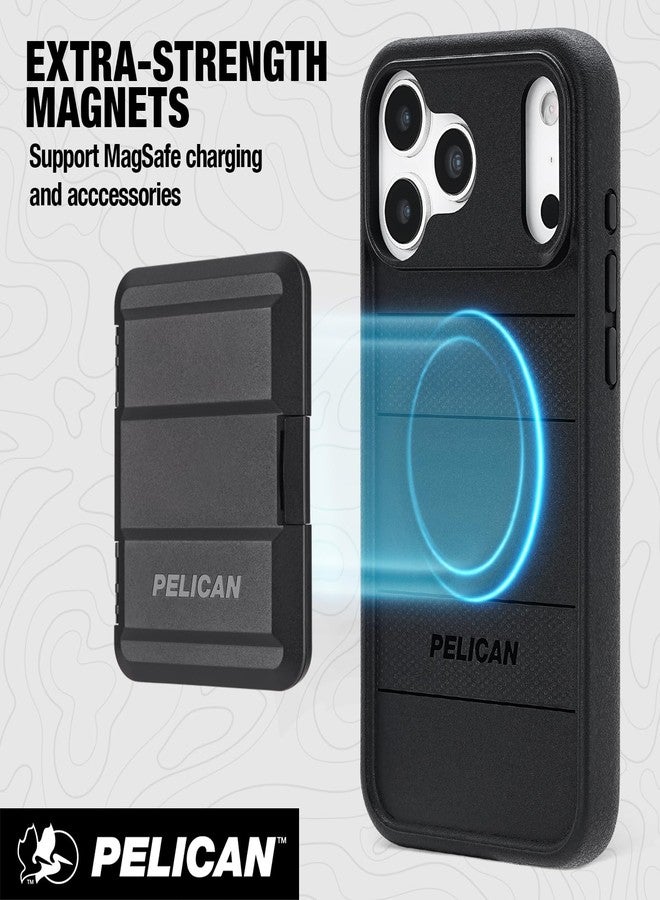 بيلكان جراب Pelican Protector iPhone 17 Pro Max [متوافق مع MagSafe] جراب هاتف مغناطيسي قوي مع حماية من السقوط من ارتفاع 16 قدمًا بدرجة عسكرية - غطاء هاتف شديد التحمل لجهاز iPhone 17 Pro Max - أسود - Image 4