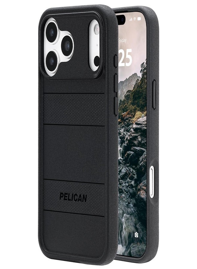 بيلكان جراب Pelican Protector iPhone 17 Pro Max [متوافق مع MagSafe] جراب هاتف مغناطيسي قوي مع حماية من السقوط من ارتفاع 16 قدمًا بدرجة عسكرية - غطاء هاتف شديد التحمل لجهاز iPhone 17 Pro Max - أسود - Image 1
