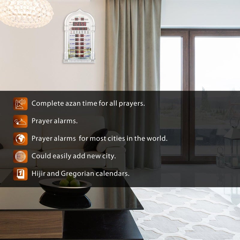 HA-4008 LED Prayer Clock (Grey) - Image 2