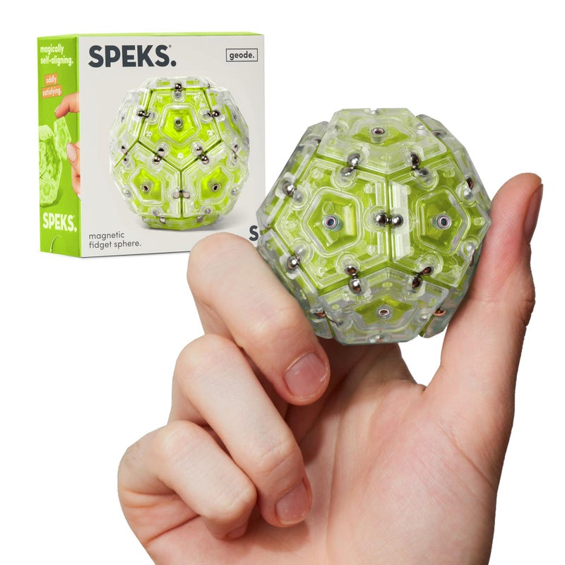 Speks Geode Sphere Magnetic Fidget Toy for Adults & Teens 14+ | Sensory Gadget for Stress Relief and Anxiety, Office Desk Toy Present, Christmas Gift, Holiday Stocking Stuffer | Peridot, 12-Piece Set - Image 1