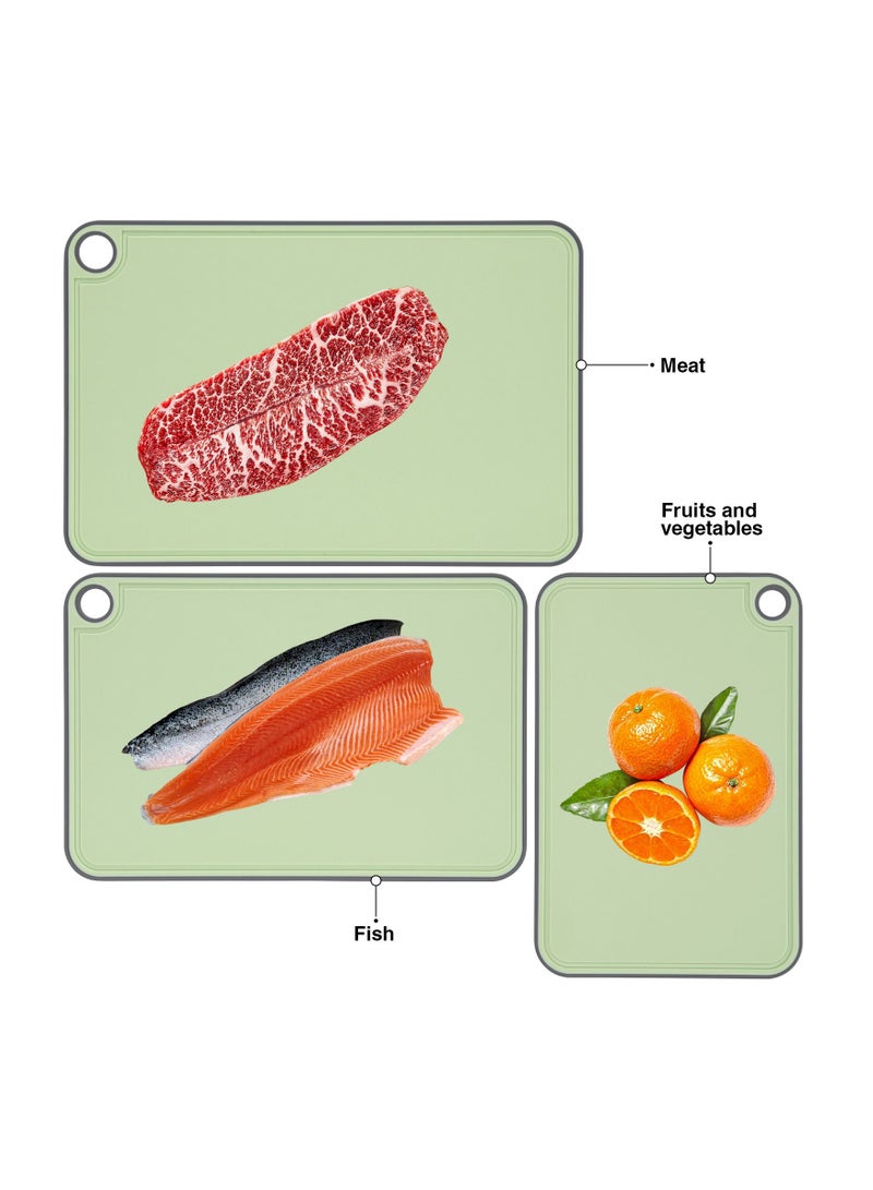 Fissman 3pcs Chopping Boards 41x28 cm. 36x24 cm. 31x20 cm With Holder Green Plastic And TPR  - Image 4