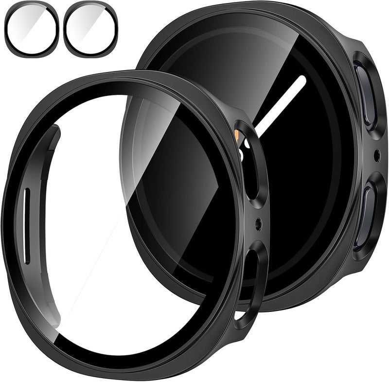 Tensea [2Pack for Samsung Galaxy Watch 8 2025 Screen Protector Case 40mm Accessories, Protective Face Cover for 40 mm, Hard Bumper Built-in Tempered Glass Film for Women Men - Image 1