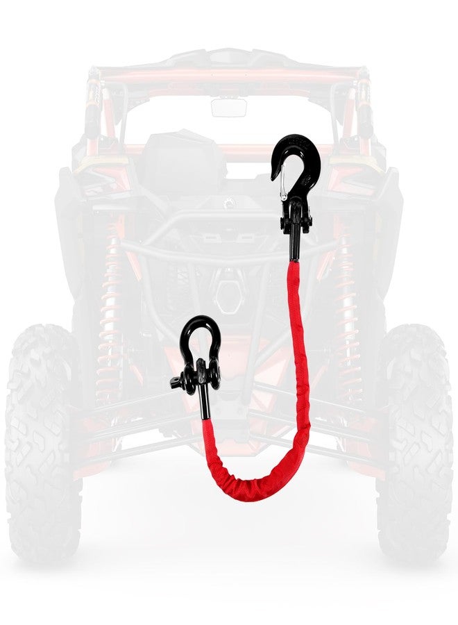 Gedlex 2FT ATV Recovery Strap 18000lb with Winch Hook and D Ring Shackle Synthetic Tow Recovery Rope with Loops Premium Mudding Accessories - Image 1