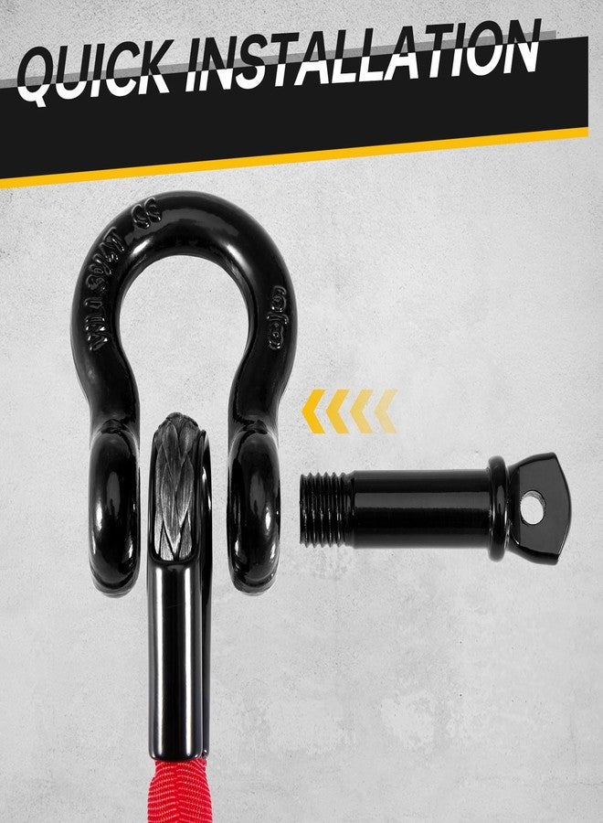 Gedlex 2FT ATV Recovery Strap 18000lb with Winch Hook and D Ring Shackle Synthetic Tow Recovery Rope with Loops Premium Mudding Accessories - Image 5