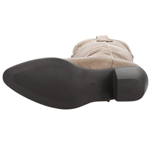 ROPER بوتات كاجوال نسائية من روبر بروكلين بقدم مستديرة كعب منخفض 1-2" - بيج - مقاس 9 B - Image 5