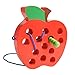 JCREN Wooden Lacing Apple Threading Toys Wood Lace Block Puzzle Shape Travel Game Toys Early Learning Fine Motor Skills Educational Gift for 3 4 5 Years Old Toddlers Baby Kids Boys - Image 4