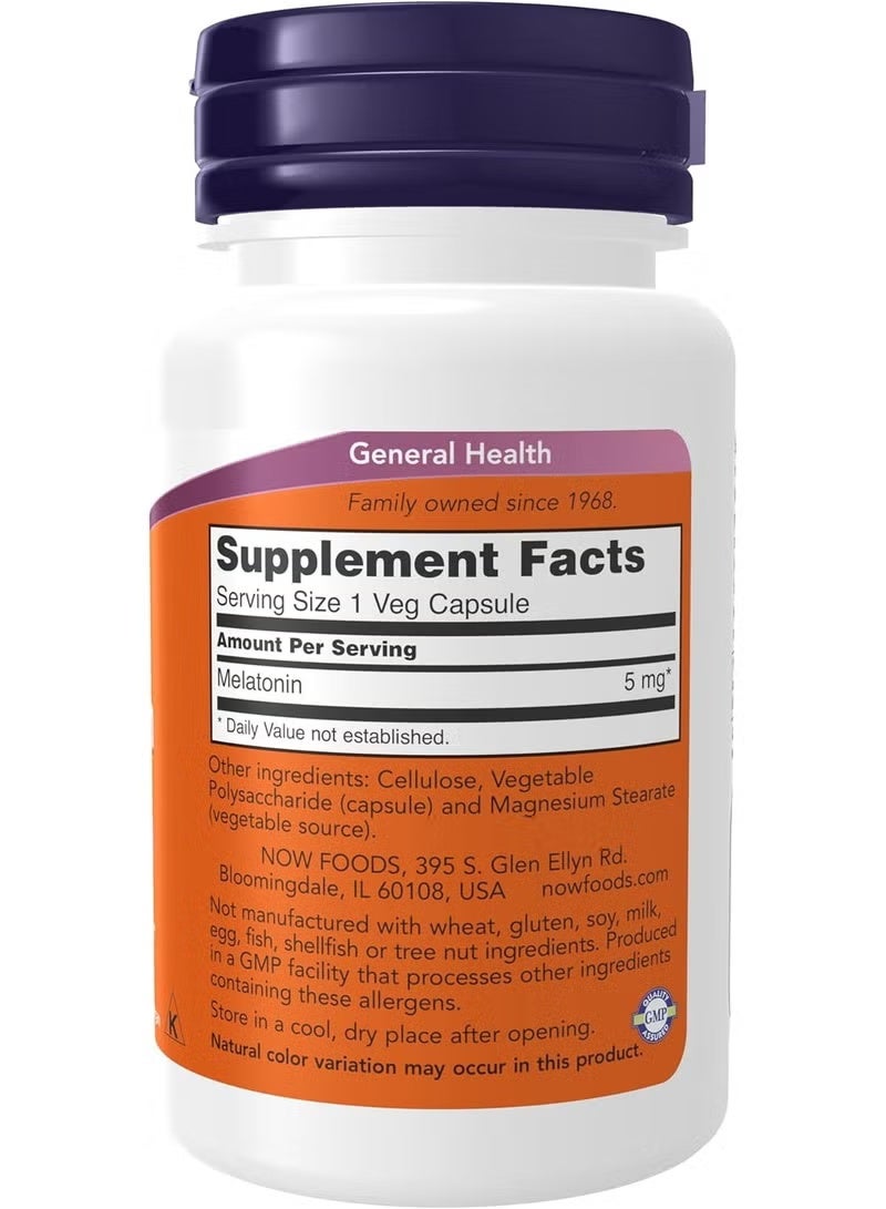 ناو ميلاتونين ٥ ملغ، دورة نوم صحية - ٦٠ كبسولة نباتية - Image 2