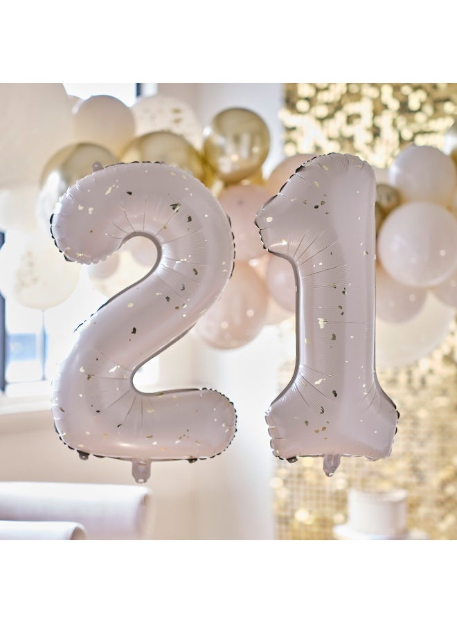 جينجر راي بالونات عيد ميلاد 21 بنقاط ذهبية - Image 1