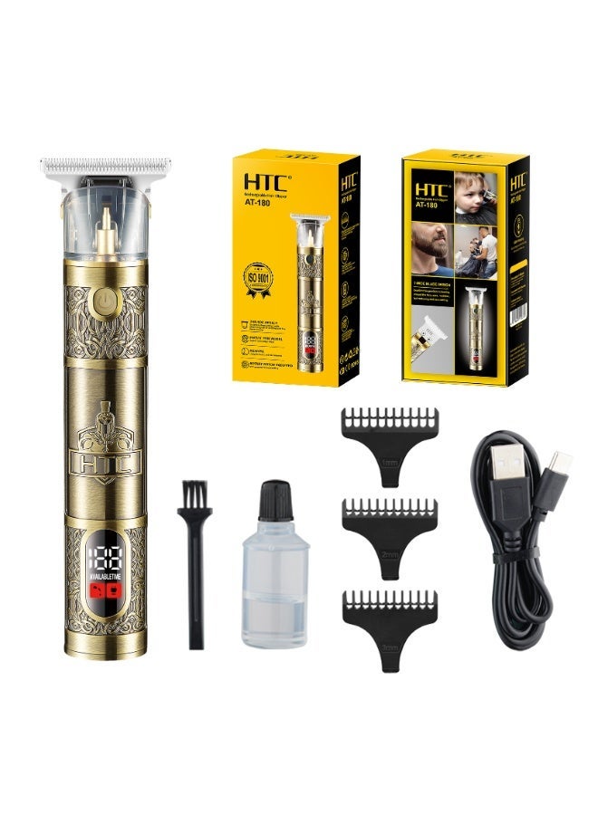HTC AT-180 T9 Baldheaded Hair Clipper Electric Hair Trimmer Cordless 0mm Men Barber Hair Cutting Machine - Image 1
