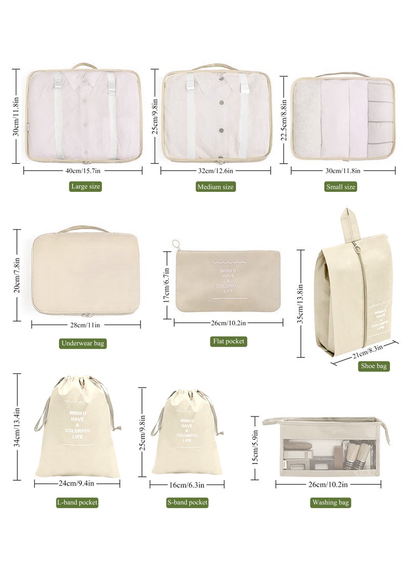 HomarKet - 9pcs Travel Luggage Organizer Packing Cubes Set Waterproof Travel Packing Cubes Set Clothes Shoes Storage Travel Organizer Bags for Travel Accessories - Image 1