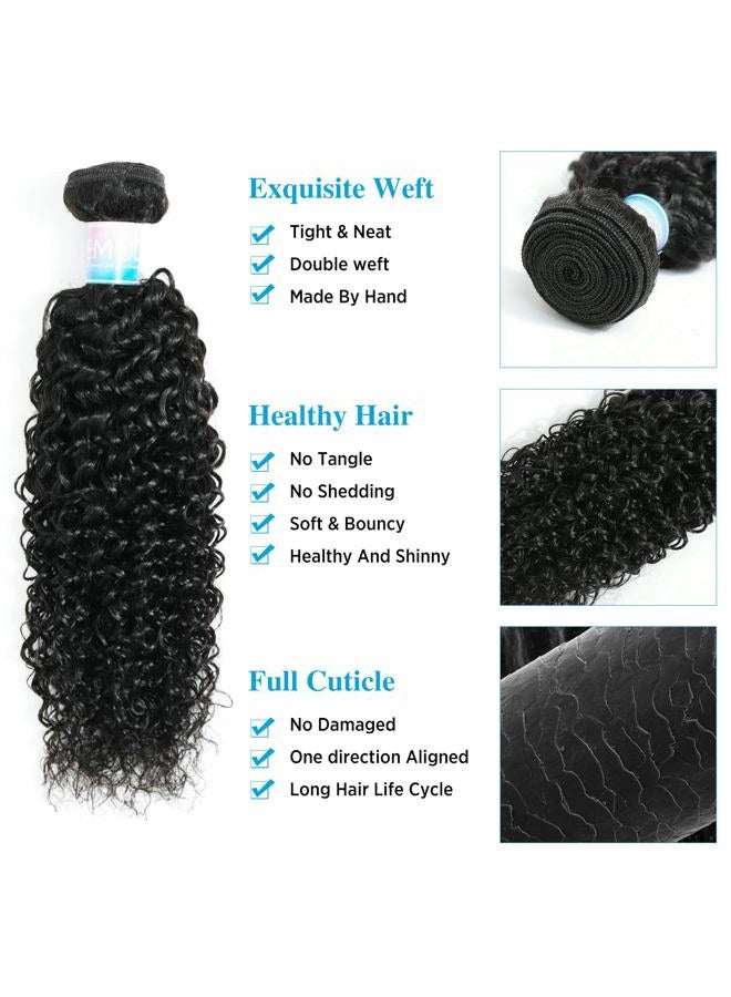 EMOL Curly Bundles Human Hair Kinky Curly Human Hair Bundles for Black Women 8 10 12 inch Afro Kinkycurly Bundles Human Hair Weave 3 Bundles Kinky Hair Wefts - Image 3