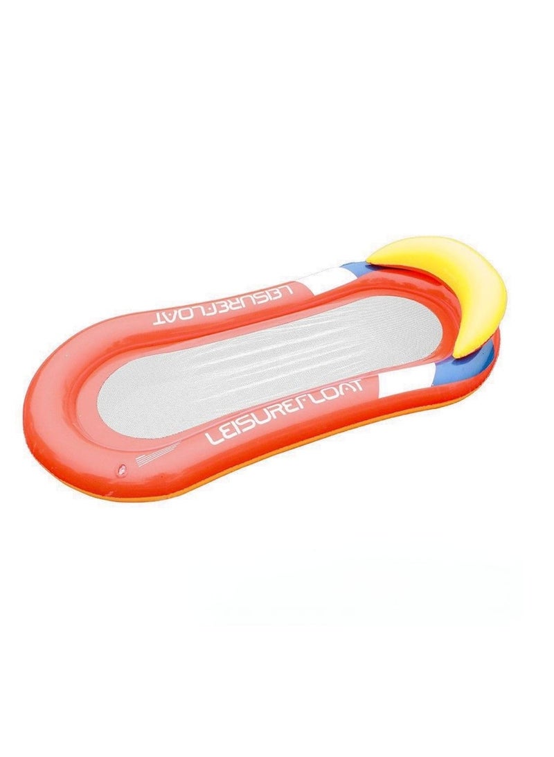 طوف قابل inflation بحجم 148 سم × 71 سم، كرسي عائم مع مسند رأس للبالغين والأطفال - طوف مائي للمسبح، البحيرة، الشاطئ وألعاب حفلات المسبح - Image 1