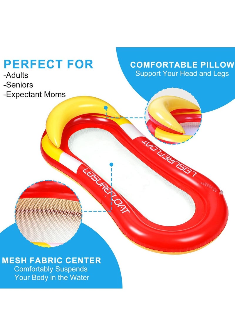 طوف قابل inflation بحجم 148 سم × 71 سم، كرسي عائم مع مسند رأس للبالغين والأطفال - طوف مائي للمسبح، البحيرة، الشاطئ وألعاب حفلات المسبح - Image 2