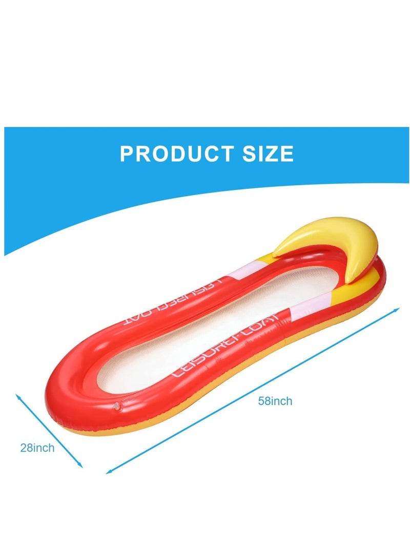 BABONA Inflatable Floating Chair 148cm x 71cm, Pool Lounger with Headrest for Swimming Pool Beach Lake Adults and Children - Image 3