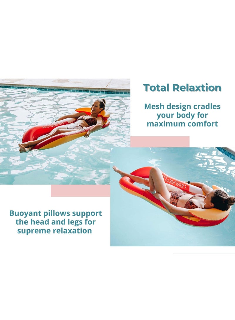 BABONA Inflatable Floating Chair 148cm x 71cm, Pool Lounger with Headrest for Swimming Pool Beach Lake Adults and Children - Image 5