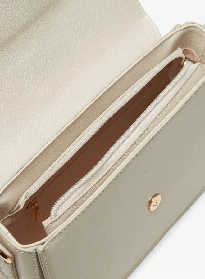 فلورا بيلا من شو إكسبرس Women's Textured Shoulder Bag with Magnetic Button Closure