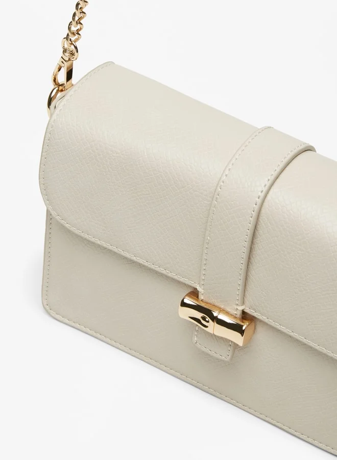 فلورا بيلا من شو إكسبرس Women's Textured Shoulder Bag with Magnetic Button Closure