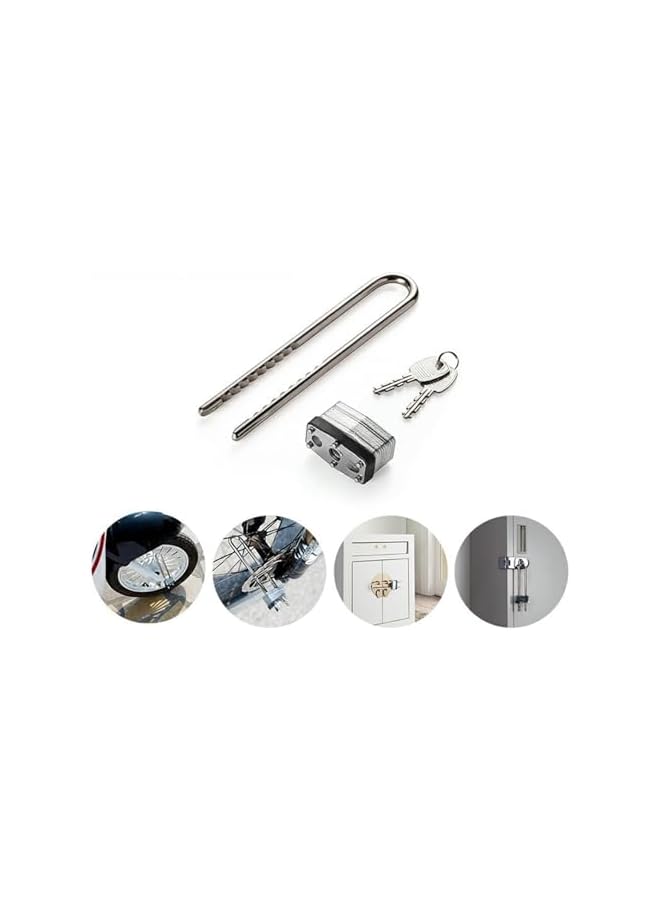 PROMASS PROMASS Laminated Padlock with Long Shackle, Silver, 1.85" wide  - Image 3