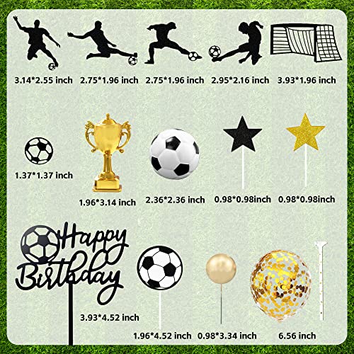 BANBALLON 28 PCS Soccer Cake Topper Soccer Ball Player Cake Decorations for Soccer Birthday Party Sport Party Supplies - Image 3