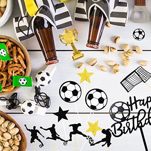 BANBALLON 28 PCS Soccer Cake Topper Soccer Ball Player Cake Decorations for Soccer Birthday Party Sport Party Supplies - Image 4