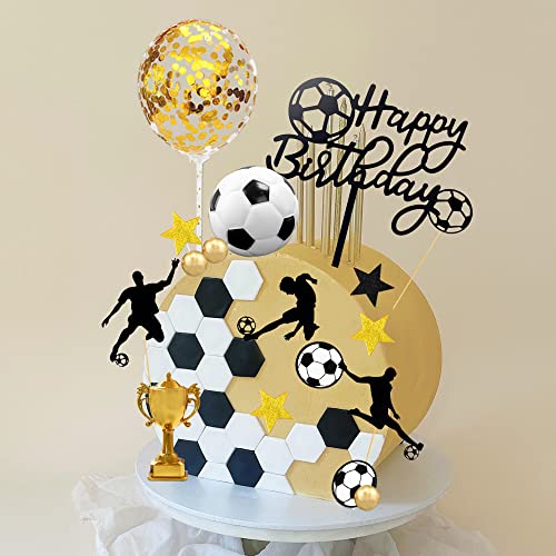 BANBALLON 28 PCS Soccer Cake Topper Soccer Ball Player Cake Decorations for Soccer Birthday Party Sport Party Supplies - Image 5