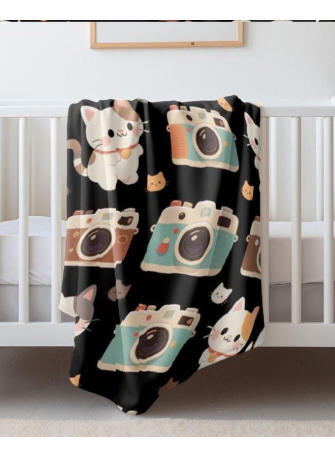 general Baby and children's cartoon flannel thin blanket (warm and comfortable, suitable for sleep, game use) 70cm*100cm - Image 2