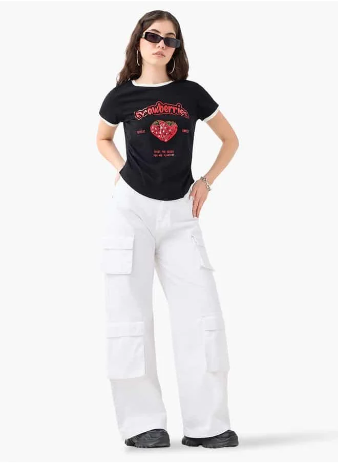 Lee Cooper Lee Cooper High Rise Wide Leg Jeans with Pockets
