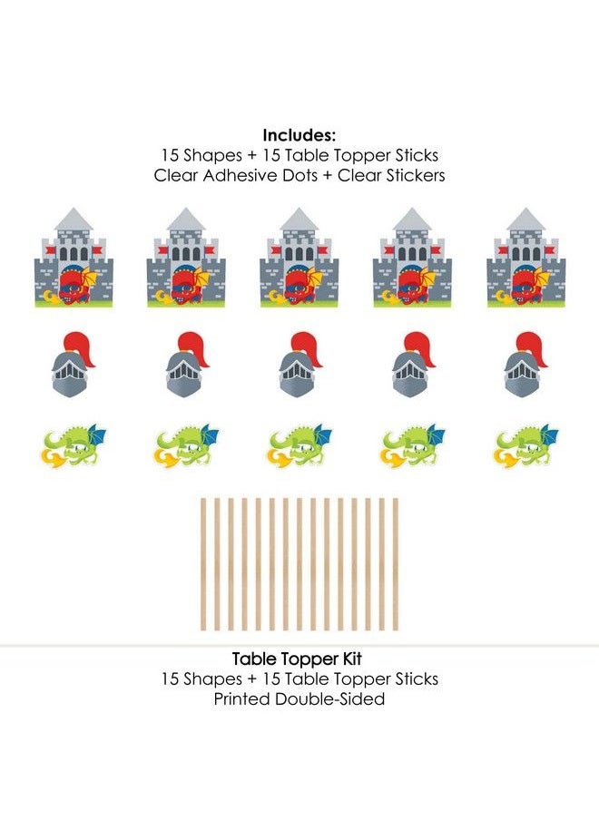 Big Dot of Happiness - Calling All Knights And Dragons Medieval Party Or Birthday Party Centerpiece Sticks Table Toppers Set Of 15 - Image 1