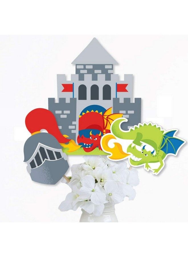 Big Dot of Happiness - Calling All Knights And Dragons Medieval Party Or Birthday Party Centerpiece Sticks Table Toppers Set Of 15 - Image 1
