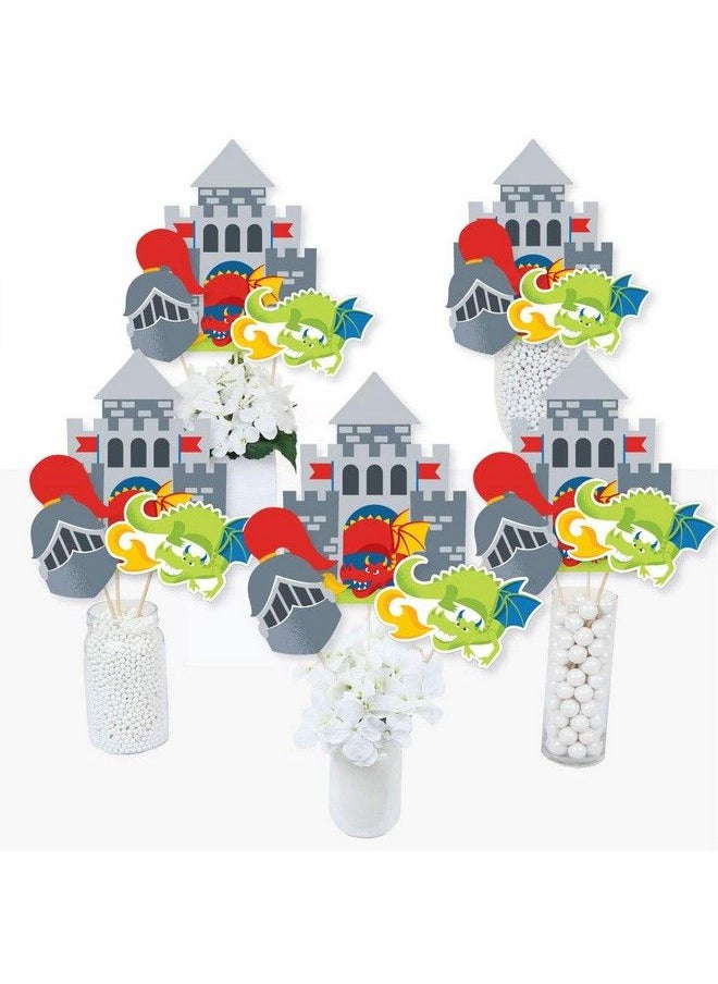Big Dot of Happiness - Calling All Knights And Dragons Medieval Party Or Birthday Party Centerpiece Sticks Table Toppers Set Of 15 - Image 1