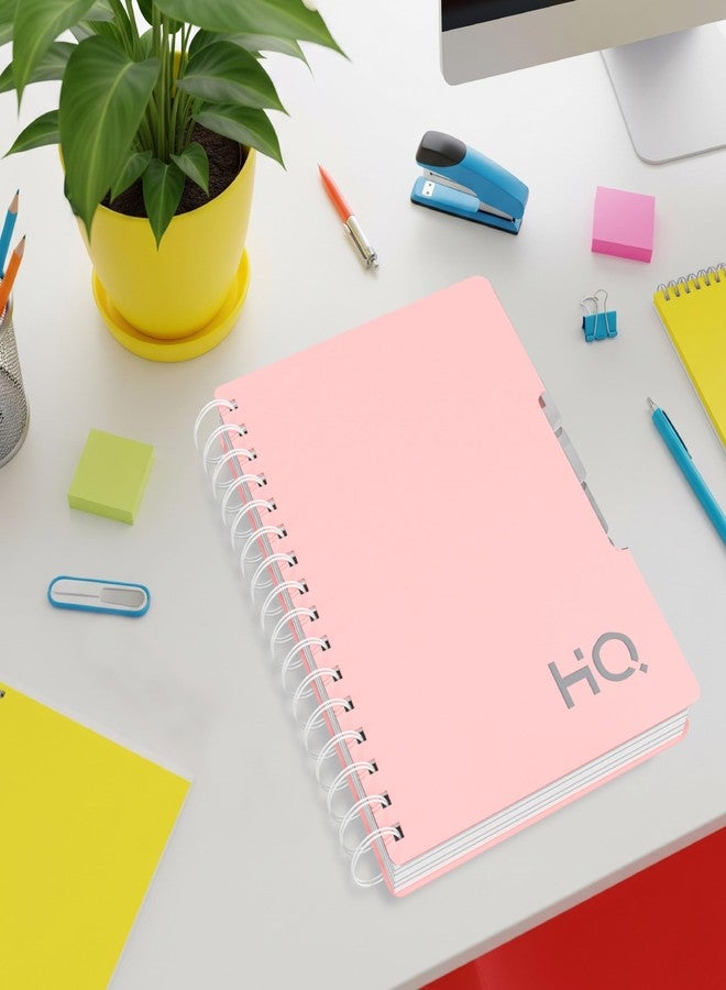 HQ Navneet HQ | Five Subject Spiral Wiro Bound Notebook |17.6x25 cm |Single Line |300 Pages |Salmon Pink (27048) - Image 5
