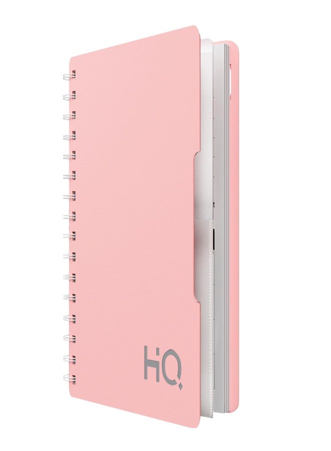 HQ Navneet HQ | Five Subject Spiral Wiro Bound Notebook |17.6x25 cm |Single Line |300 Pages |Salmon Pink (27048) - Image 1