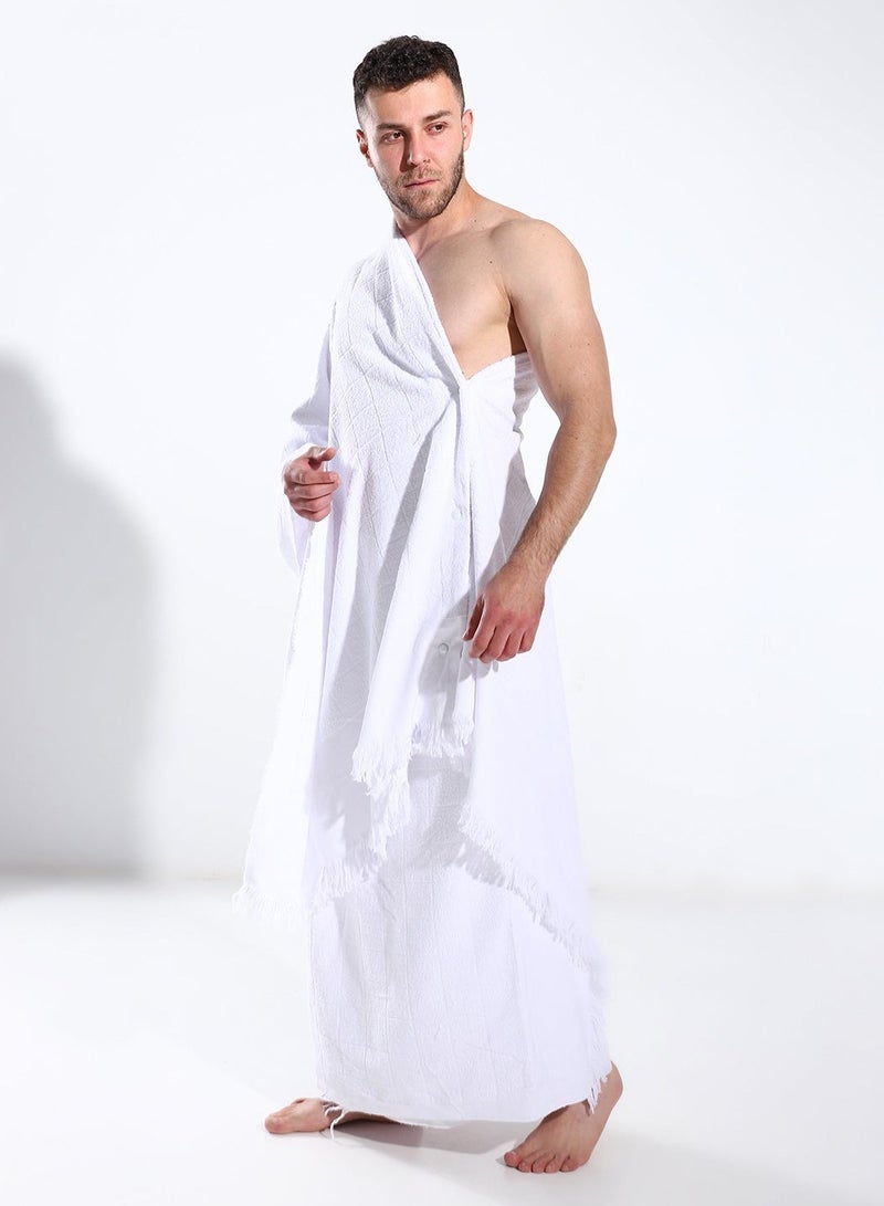 Cottonil Men's Ihram Towel Set Muslim Arab Mecca Hajj Clothes Pilgrimage - Image 2