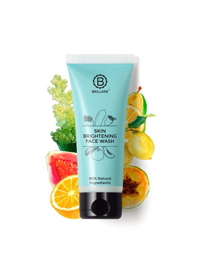 BRILLARE Professional Skin Brightening Natural Moisturiser With Lime Cavier and Papaya (50 ML) & Brillare Professional Skin Brightening/Lightening Face Wash, 100 ml Combo - Image 2