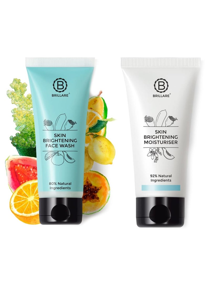BRILLARE Professional Skin Brightening Natural Moisturiser With Lime Cavier and Papaya (50 ML) & Brillare Professional Skin Brightening/Lightening Face Wash, 100 ml Combo - Image 1