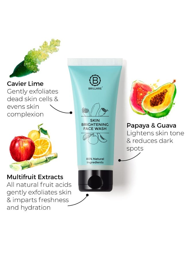 BRILLARE Professional Skin Brightening Natural Moisturiser With Lime Cavier and Papaya (50 ML) & Brillare Professional Skin Brightening/Lightening Face Wash, 100 ml Combo - Image 4