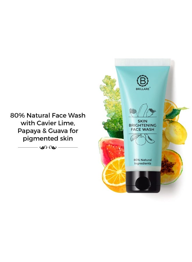 BRILLARE Professional Skin Brightening Natural Moisturiser With Lime Cavier and Papaya (50 ML) & Brillare Professional Skin Brightening/Lightening Face Wash, 100 ml Combo - Image 3