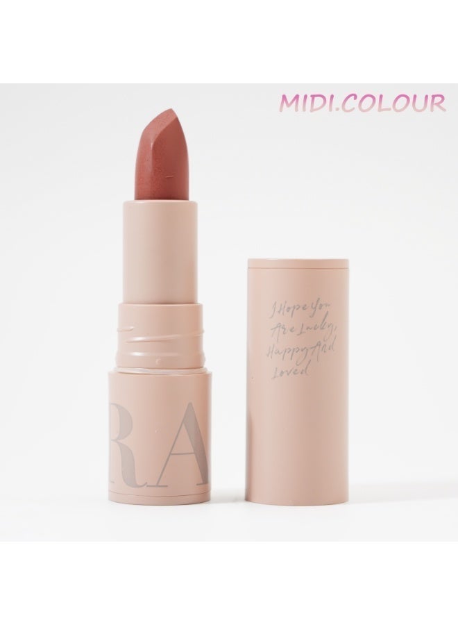 MIDI.COLOUR Matte Lipstick, Long Lasting All-Day Wear, Transfer Resistant No Stain Hijab Mask Cup, Full Coverage For Dark Lips, Perfect Eid Holiday Gift For Women, #G01 Nude Pink Dusty Brown, 1pcs - Image 1