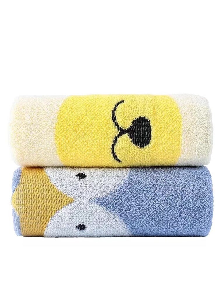 Generic Pure Cotton Kids Towel Soft Cartoon Comfort Facecloth 211009 random color mixing 