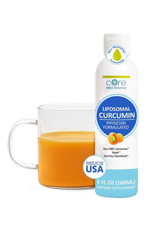Core Med Science Optimized Liposomal Curcumin Liquid 250 mg, High Absorption Tumeric, from Non-GMO Sunflower | Soy Free - Powerful Antioxidant Supplement - Image 1