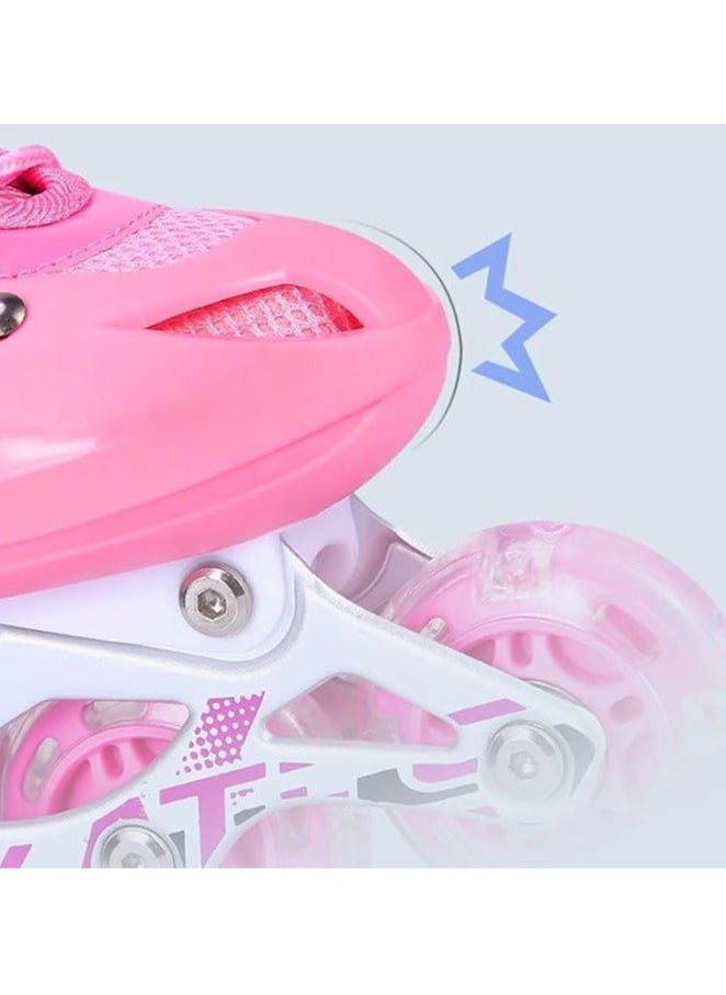 SportQ - SportQ LED Lighted Front Wheel Adjustable Comfortable Skate Shoes Single Row Outdoor Indoor Skate Shoes for Beginners Kids Teens - Image 1