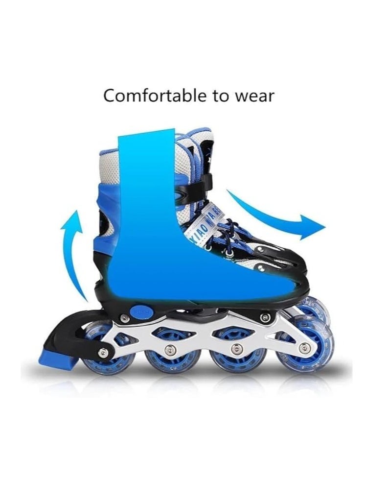 SportQ - SportQ LED Lighted Front Wheel Adjustable Comfortable Skate Shoes Single Row Outdoor Indoor Skate Shoes for Beginners Kids Teens - Image 1