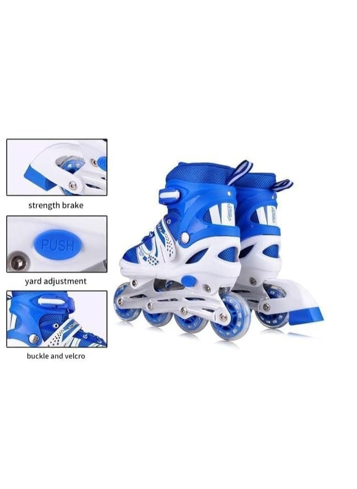 SportQ - SportQ LED Lighted Front Wheel Adjustable Comfortable Skate Shoes Single Row Outdoor Indoor Skate Shoes for Beginners Kids Teens - Image 1