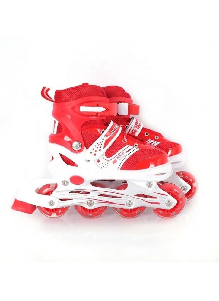 SportQ - SportQ LED Lighted Front Wheel Adjustable Comfortable Skate Shoes Single Row Outdoor Indoor Skate Shoes for Beginners Kids Teens - Image 1
